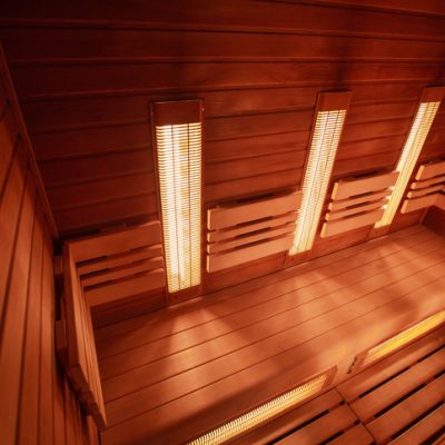 Modern infrared sauna in wellness studio